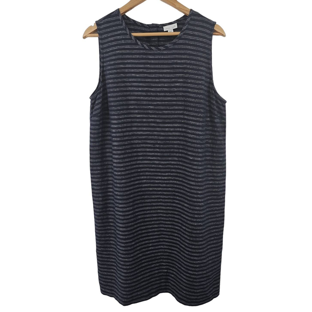 J. Jill Love Linen Blue and White Stripe Tank Dress Medium New